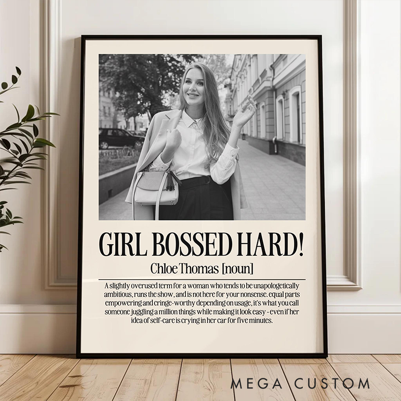 Personalized Coworker Portrait Poster Print Gift Girl Bossed Hark Design Home Classroom Wall Art Unique Gift for Coworkers