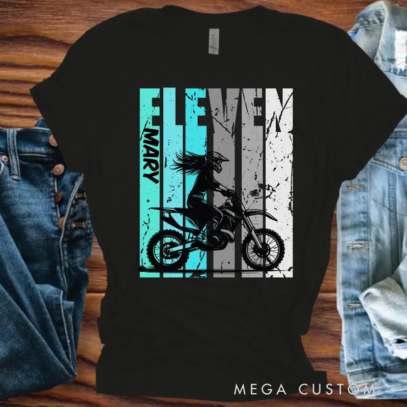 Personalized Motocross Birthday TShirt Birthday Shirt with Name and Age Dirt Biker Gifts for Motocross