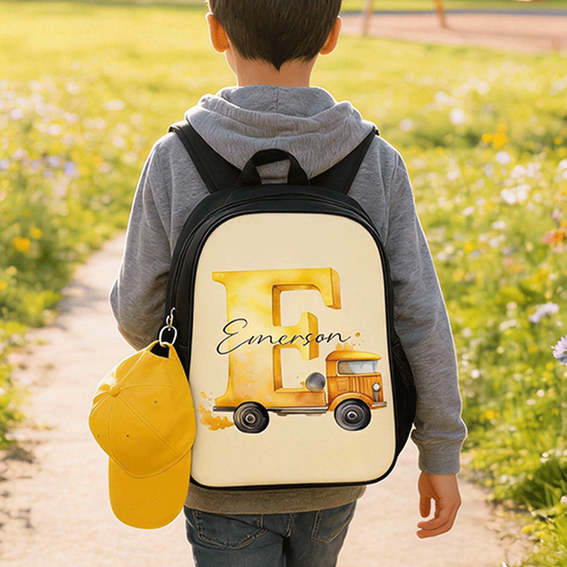 Personalized Truck Backpack with Custom Name Unique Backpack for Kids