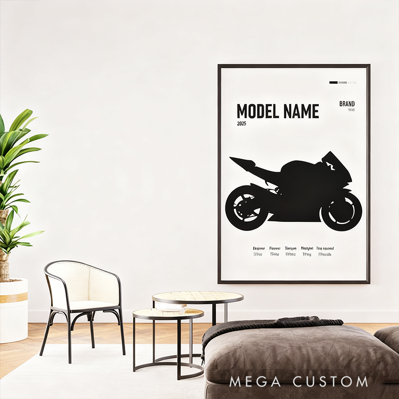 Personalized Custom Motorbike Poster Unique Motorcycle Art Print High Quality Wall Decor Stylish Custom Gift for Motorsport Racer and Motorcycle Lovers