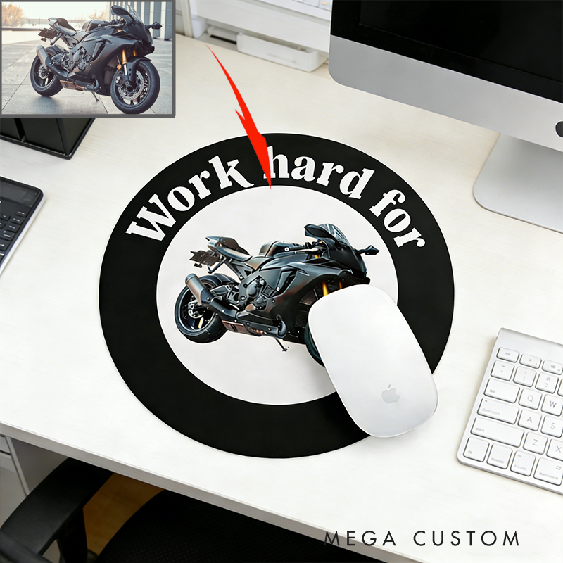 Personalized Motorcycle Mouse Pad with Custom Photo Design Gift for Bikers and Motorcycle Fans