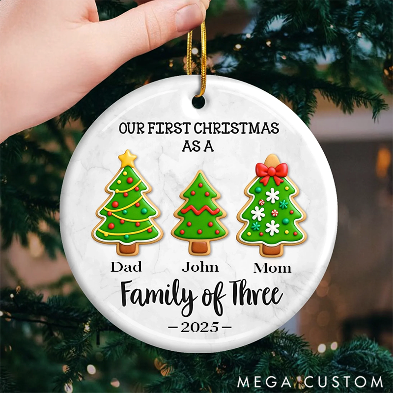 Personalized Family Christmas Ornaments Cherishing the Joy of Our First Christmas with Cookie Trees