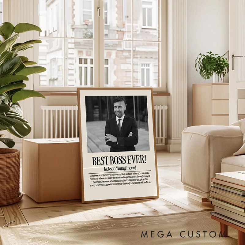 Personalized Coworker Portrait Poster Print Gift Best Boss Design Home Classroom Wall Art Unique Gift for Boss