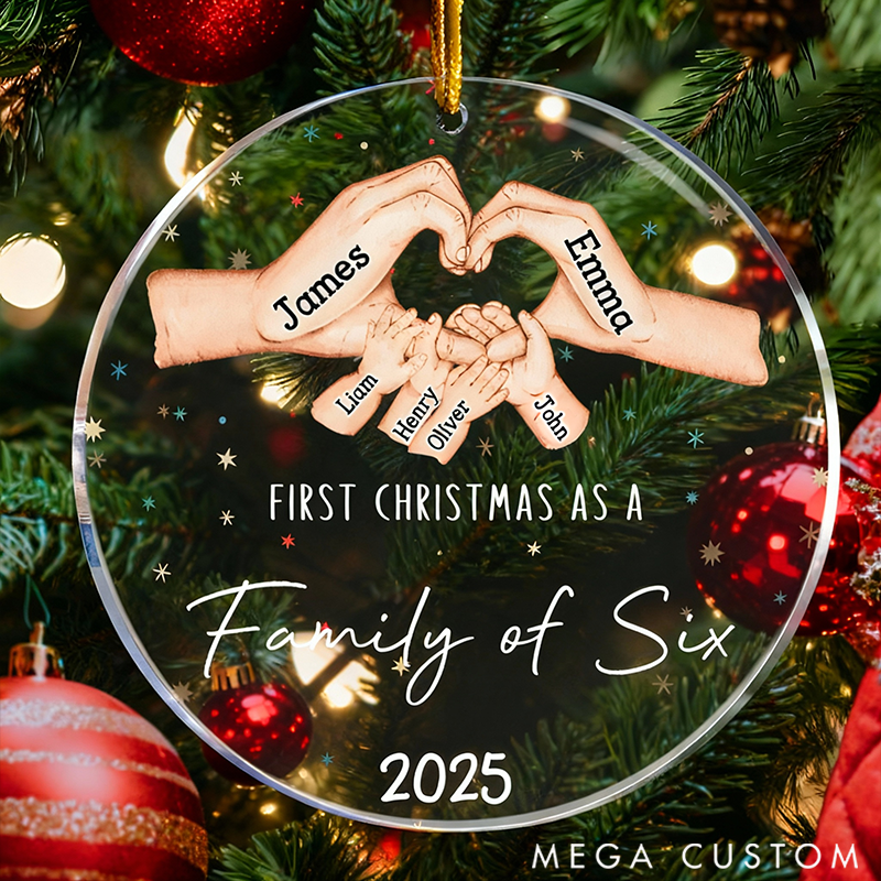 Personalized Family Christmas Glass Ornaments Commemorating Our First Christmas as a Family