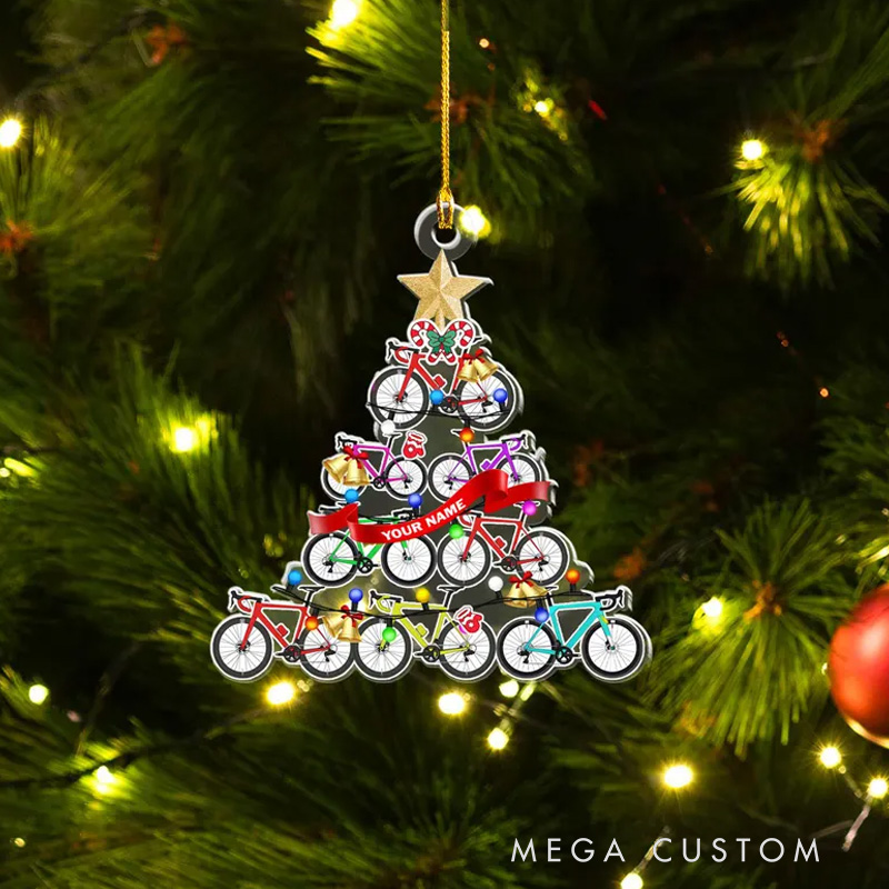 Personalized Customized Bicycle Christmas Ornament for Tree Decorations Bike Cycling Ornament