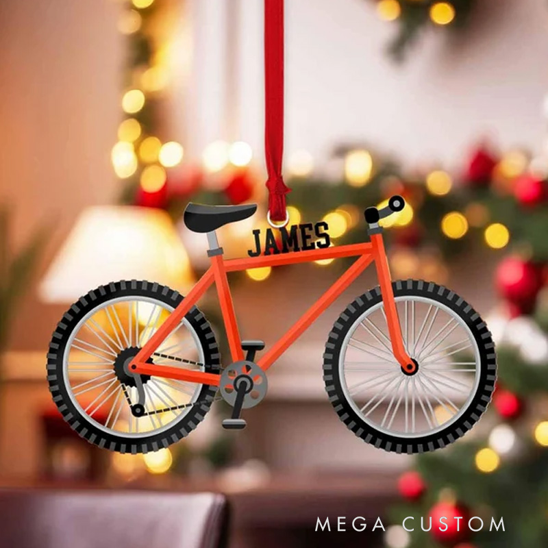 Personalized Name Bicycle Ornament Bicycle Ornament Gift for Boy Bicycle Gift
