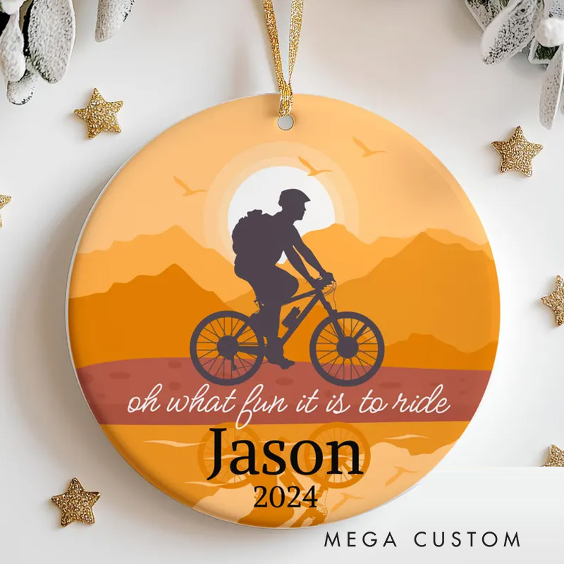 Personalized Custom Bicyclist Ornament Cycling Enthusiast Gift Outdoors Man Ornament Keepsake for Lover of Bike Riding