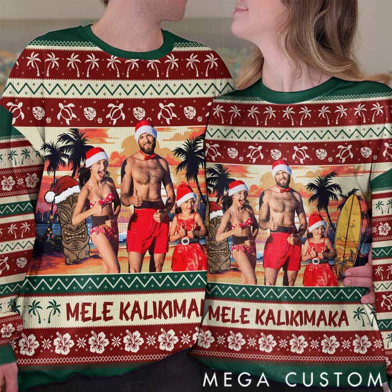 Personalized Travel Photo Travel Memories Gift for Travel Lovers Ugly Sweater