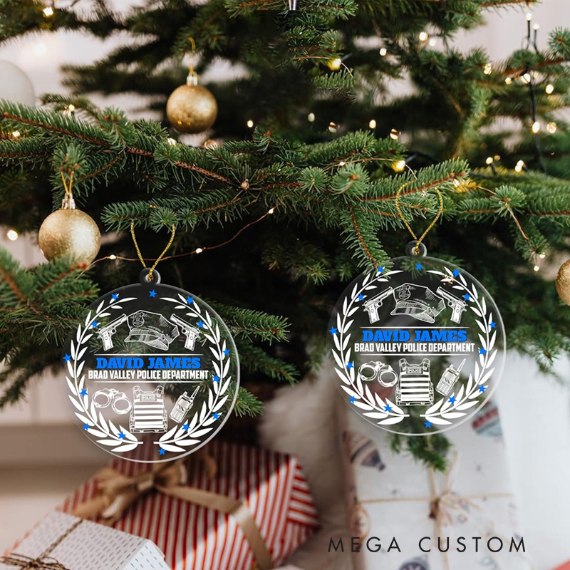 Personalized Police Department Christmas Ornament Perfect Gift for Law Enforcement Officers