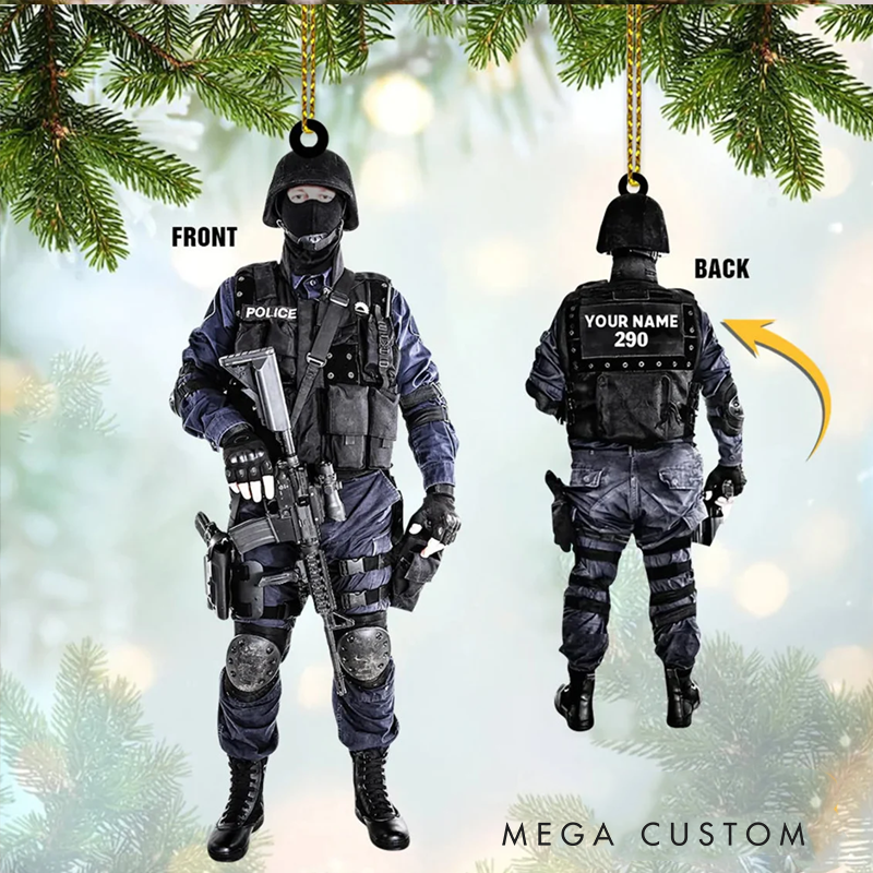 Personalized Tactical Police Officer Ornament Perfect Gift for Law Enforcement Professionals
