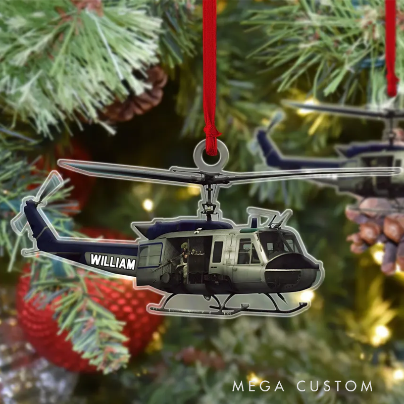 Personalized Police Helicopter Ornament Perfect Gift for Aviation and Law Enforcement Enthusiasts