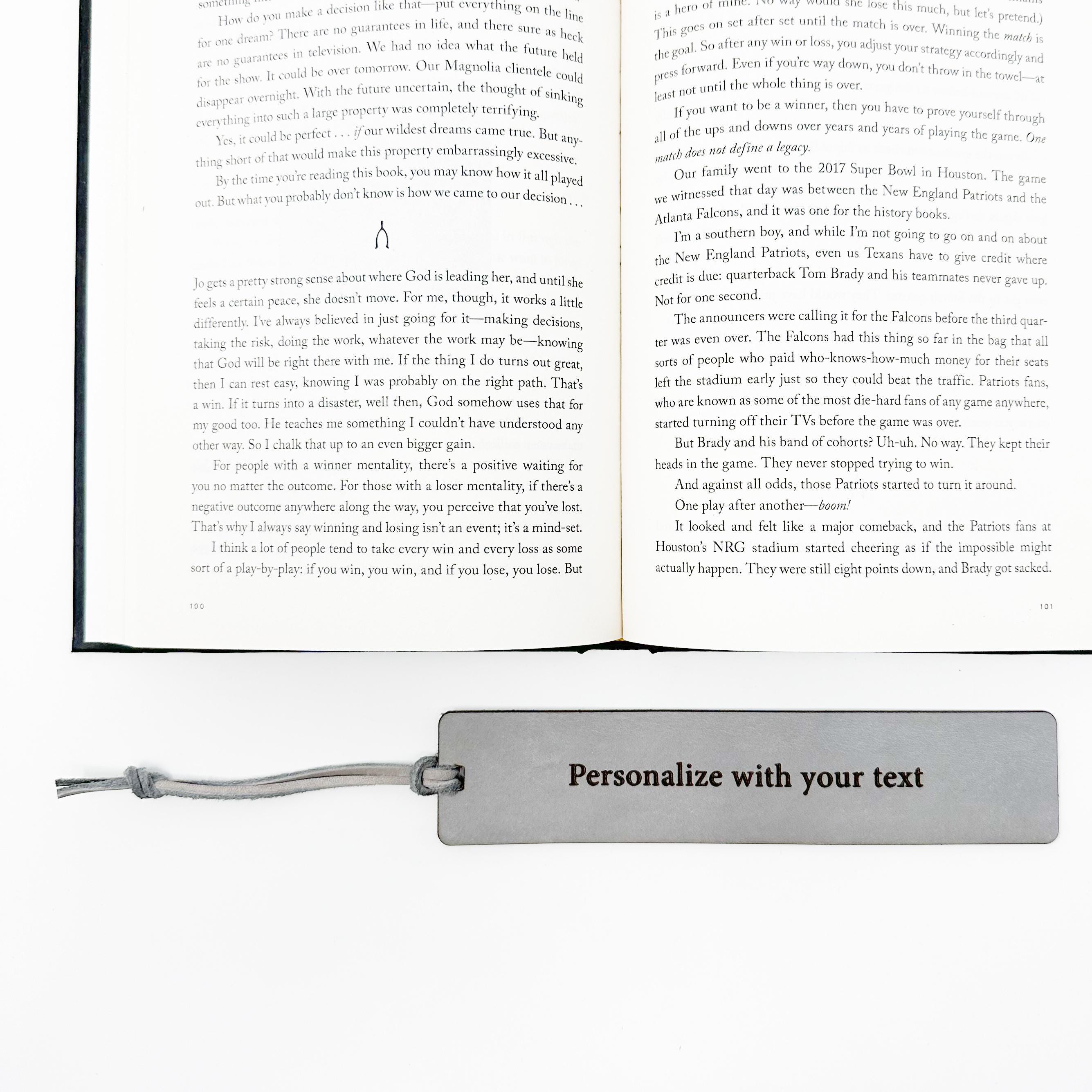 Personalized Leather Bookmark 3 Year Anniversary Gift for Book Lover Custom Book Quote Message Gift for Her Gift for Readers