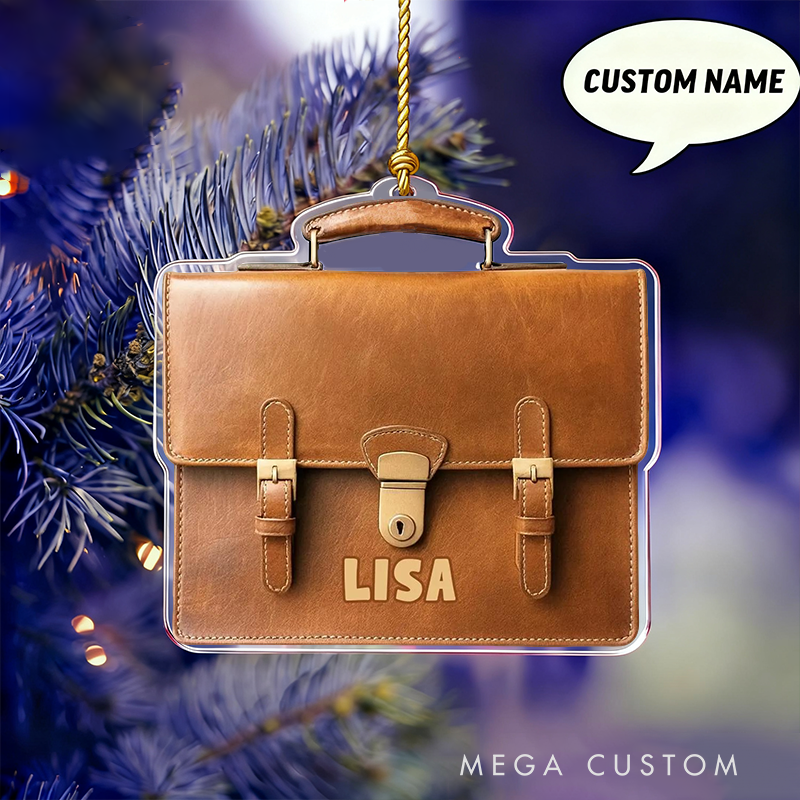 Personalized Christmas Ornament Messenger Bag Design Acrylic Ornament for Office Workers