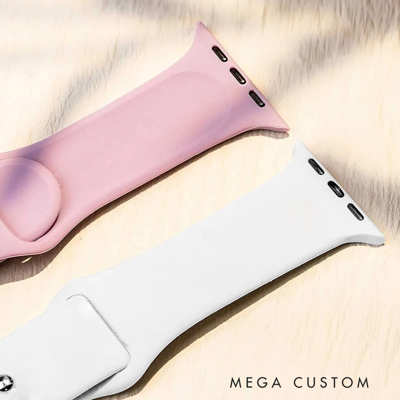 Personalized Bicycle Pattern Silicone Watch Band for Apple with Engraved Name Birthday Game Day Gift for Riding Lovers