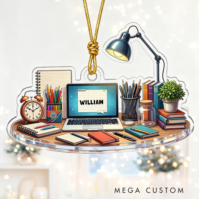 Personalized Christmas Ornament Office Desk Design Acrylic Ornament for Office Workers