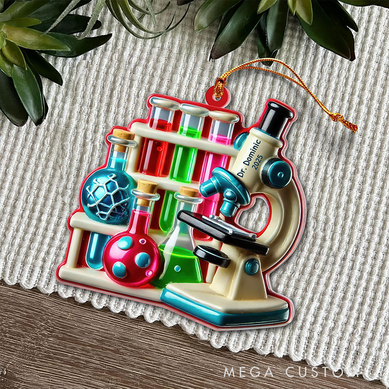 Personalized Christmas Ornament Science Design Acrylic Ornament for Teacher