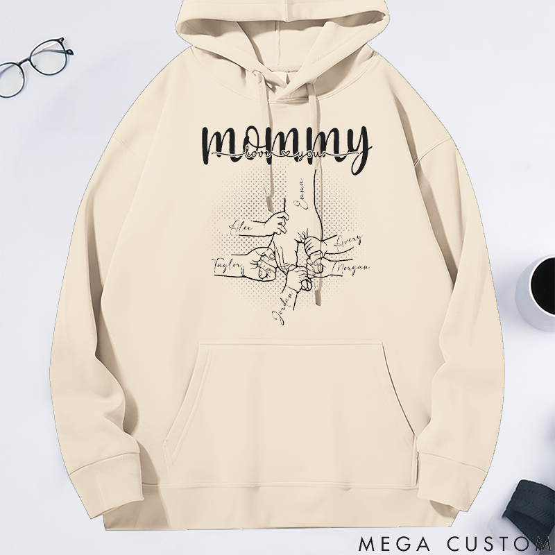 Personalized a Mother's Love is Forever and Always Classic Hoodie Gifts for Mom Grandma 