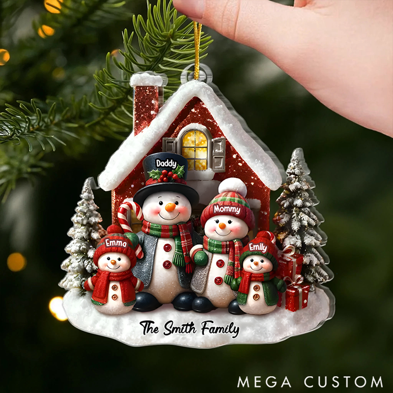 Personalized Family Christmas Ornaments Our First Christmas Together with Beautifully Crafted Snowman Designs