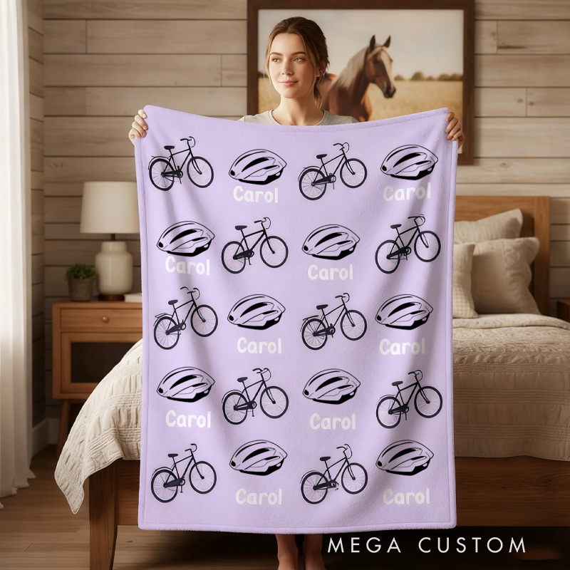 Personalized DirtBike Blankets Trumpet Soft Throw Blanket with Name and Team Name Home Decor