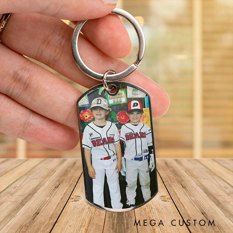 Personalized Double Sided Keychain Featuring Custom Photo and Inspiring Message  