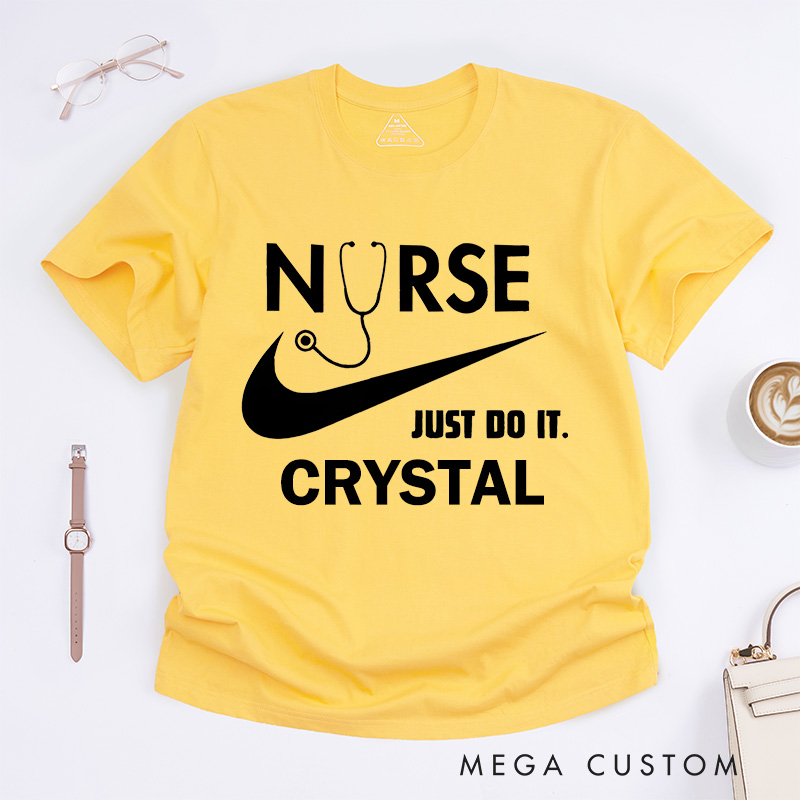Personalized Nurse T-Shirts Nurse in Action Fashion Design T-Shirts