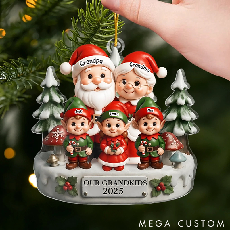 Personalized Family Christmas Ornaments Our First Christmas Smiles Shine Bright Waiting for Santa