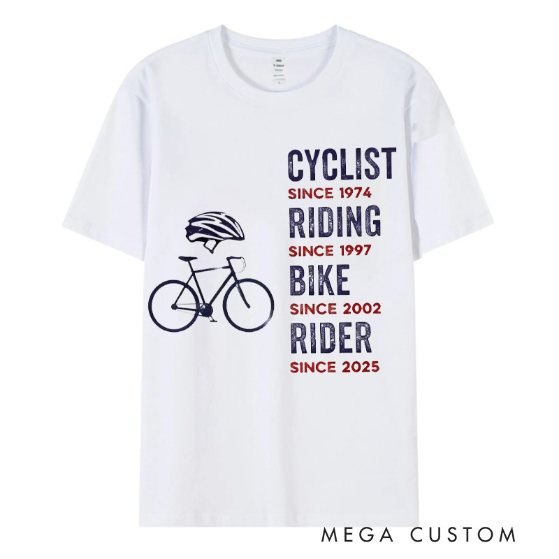 Personalized Cycling Classic T-shirt with Title and Year Anniversary Birthday Gift for Riding Lovers