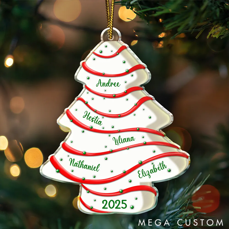 Personalized Family Christmas Ornaments Family Christmas Tree Cake