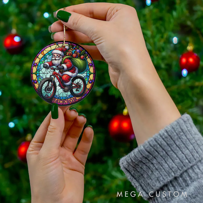 Personalized Custom Bicyclist Ornament Mountain Bike Ornament Mountain Biking Biker Gift