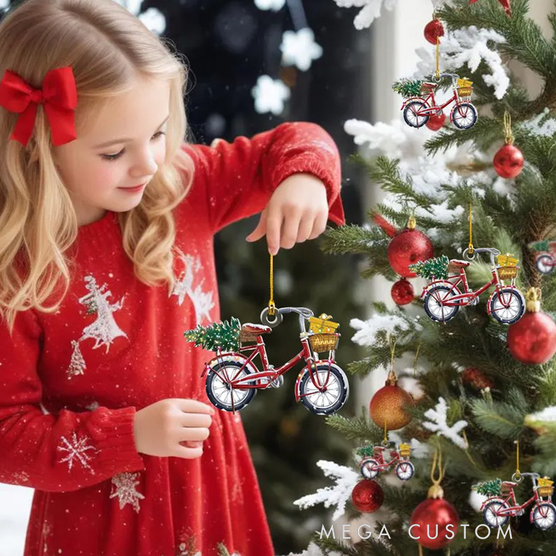Personalized Bicycle Acrylic Christmas Ornaments Cycling Ornament Bicycle Gift Christmas Gifts for Bicycle Rider