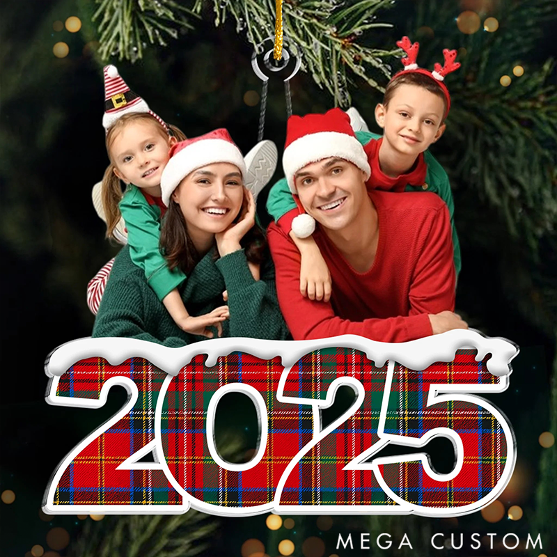 Personalized Christmas Ornament Custom Photo Christmas Good Cheer is Found with Family