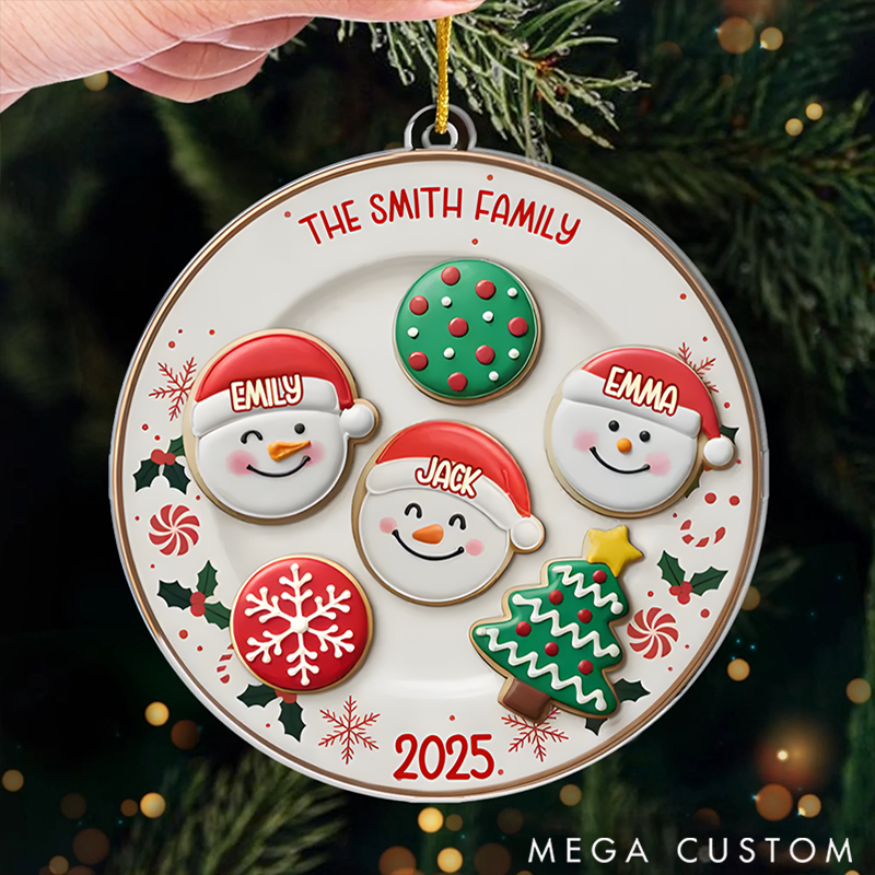 Personalized Family Christmas Ornaments Happiness is Homemade