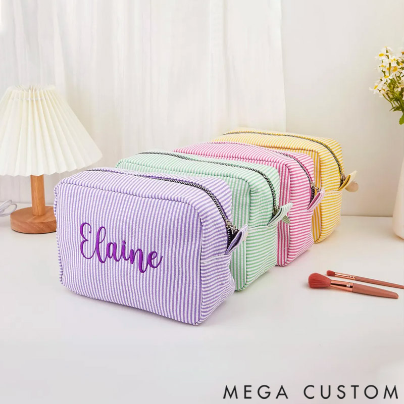 Personalized Monogrammed Toiletry Bag Makeup Bag Custom Travel Makeup Bag Large Capacity Storage Bag for Her