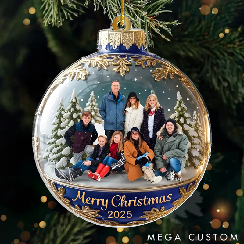 Personalized Christmas Ornament Custom Photo Happiness is Hanging Right Here