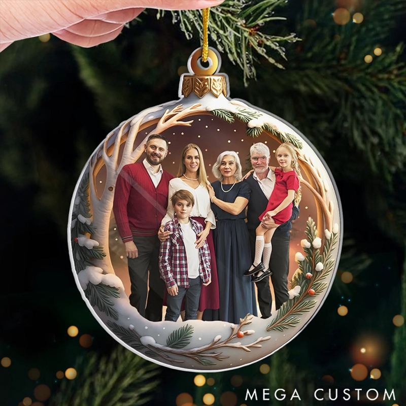 Personalized Christmas Ornament Custom Photo Gifts for Mom Dad Kids Family Makes Christmas Magical