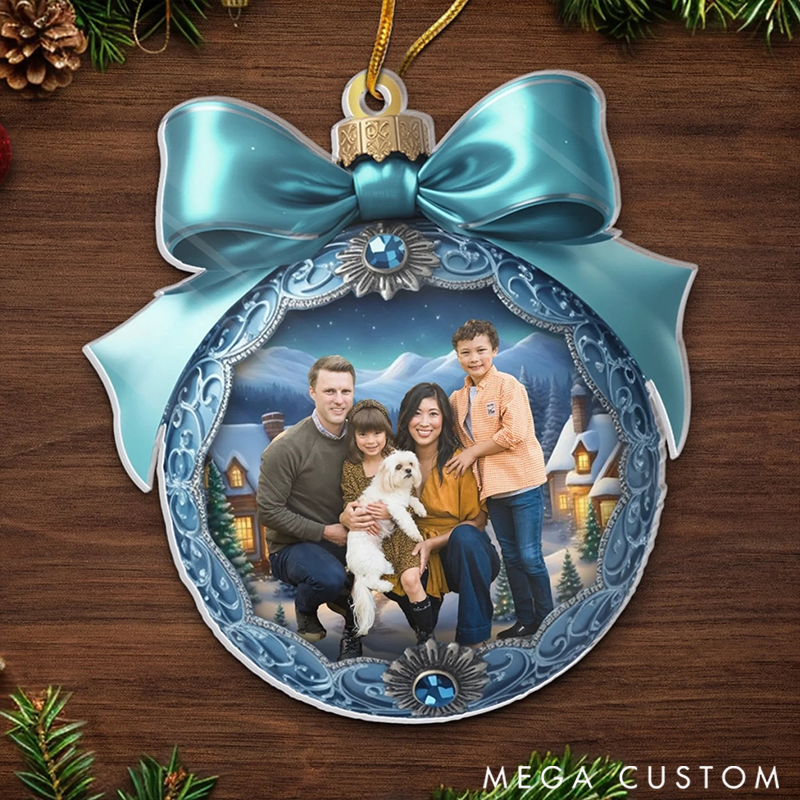 Personalized Christmas Ornament Custom Photo Gifts for Mom Dad Kids Family Love Makes Spirits Bright