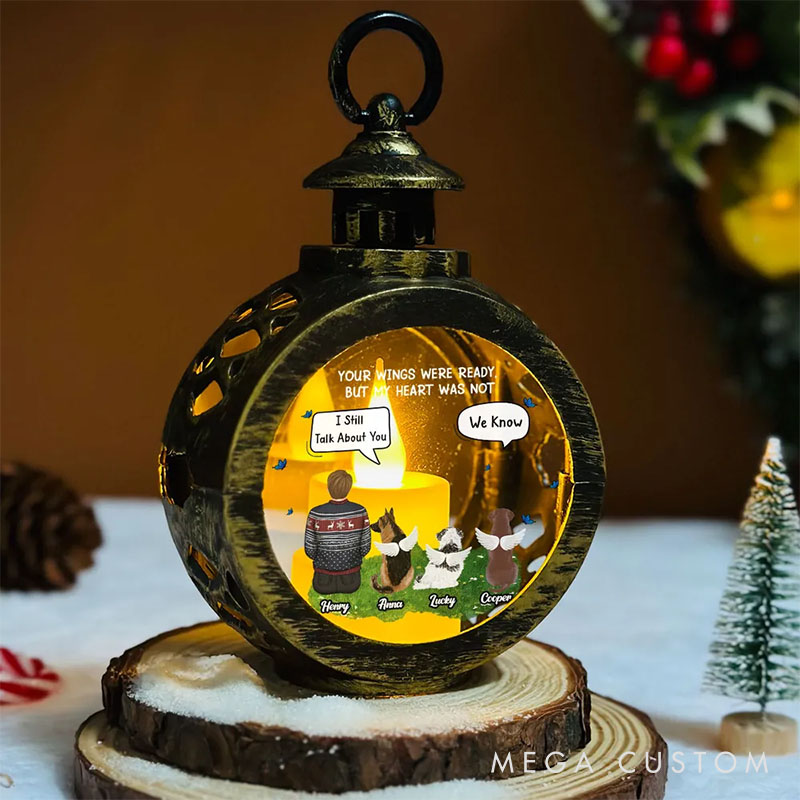 Personalized Dog Lover My Heart was Not Ready to Lose You Christmas Lantern