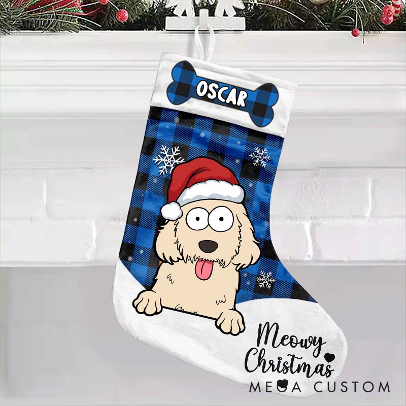 Personalized Dog Lover Meowy Christmas and Merry Woofmas Christmas Stockings