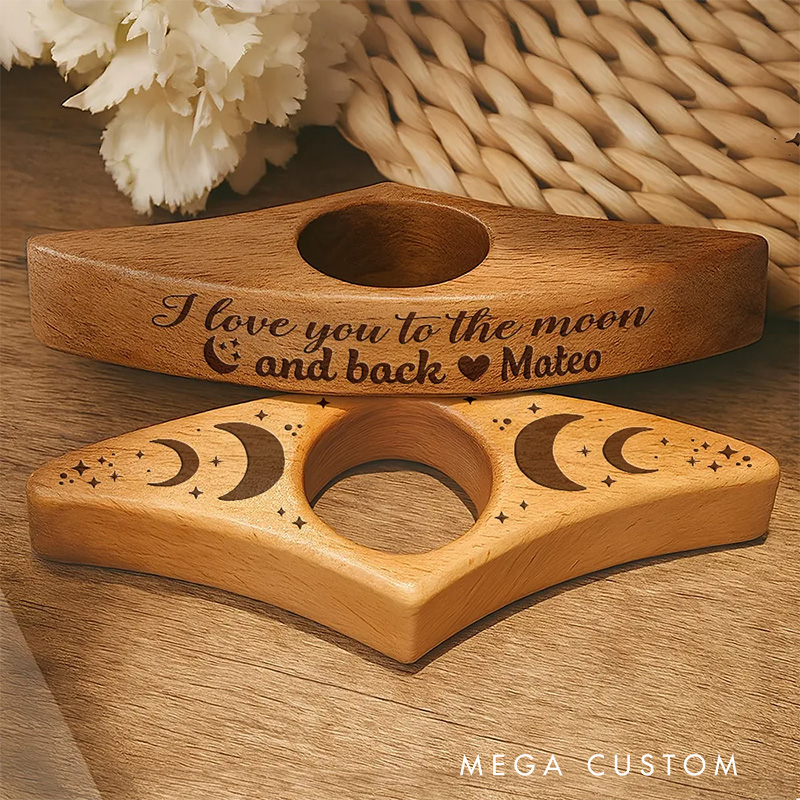 Personalized I Love You to the Moon and Back Book Page Holder with Name Custom Wood Thumb Page Holder for Her Him Anniversary Gift Book Lovers