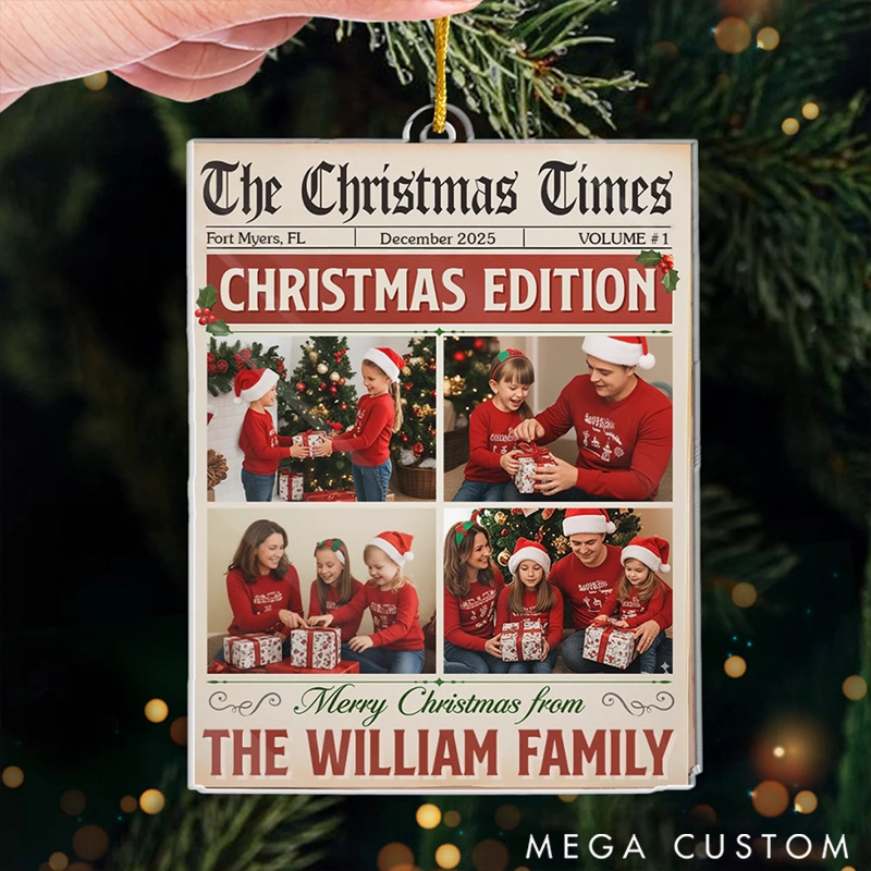 Personalized Christmas Ornament Custom Photo Gifts for Mom Dad Kids Love’s the Headline this Year