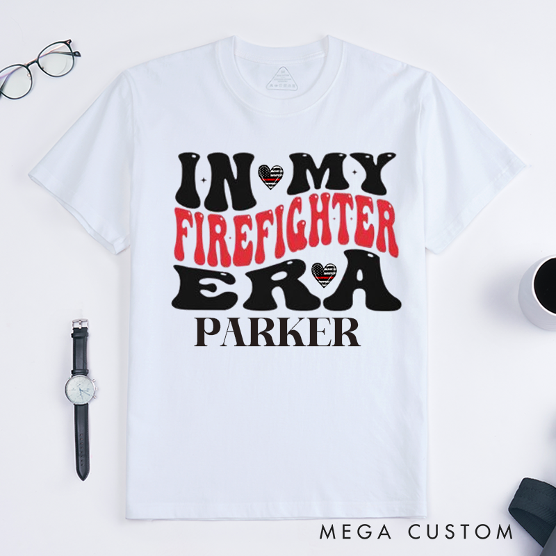 Personalized Trendy T-Shirt Groovy Firefighter Era Design Gift for Firefighter T-Shirt