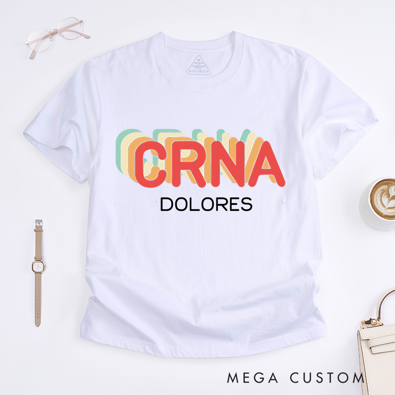 Personalized Nurse T-Shirts CRNA Bold & Retro Fashion Design T-Shirts