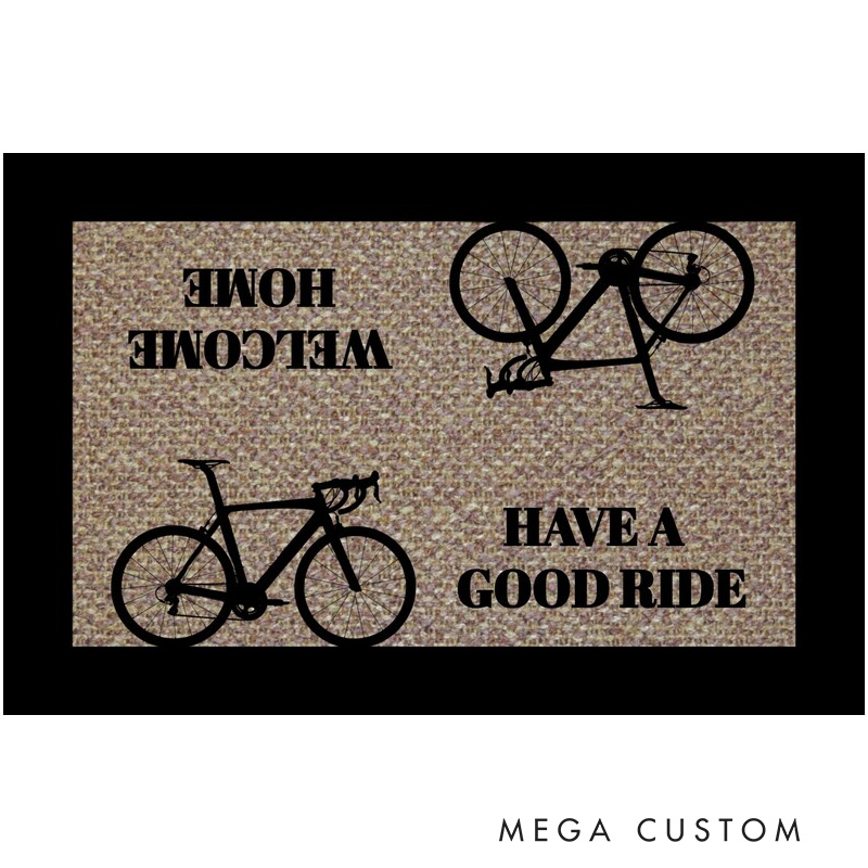 Personalized Welcome Funny Bike Doormats Welcome Mats Bicycle Coir Mats for Cycling Lovers