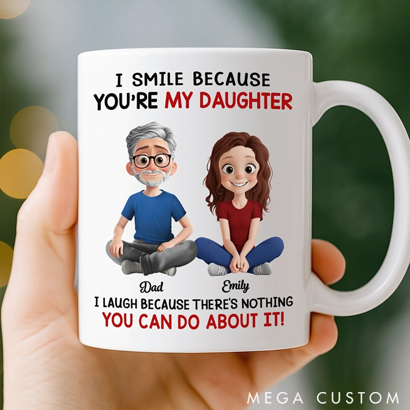 Personalized Love Served Daily Mug Gift for For Mom Dad Daughter