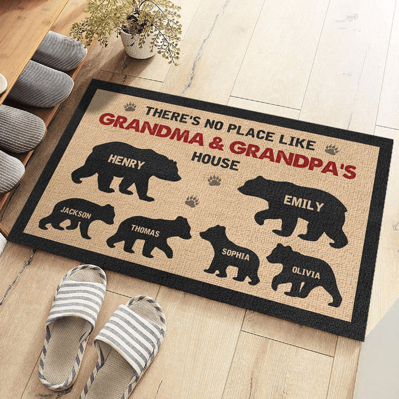 Personalized Grandma and Grandpa's House Doormat Custom Family Name Rug Perfect Housewarming Gift for New Home Fun Entryway Decor Durable Indoor Outdoor Mat