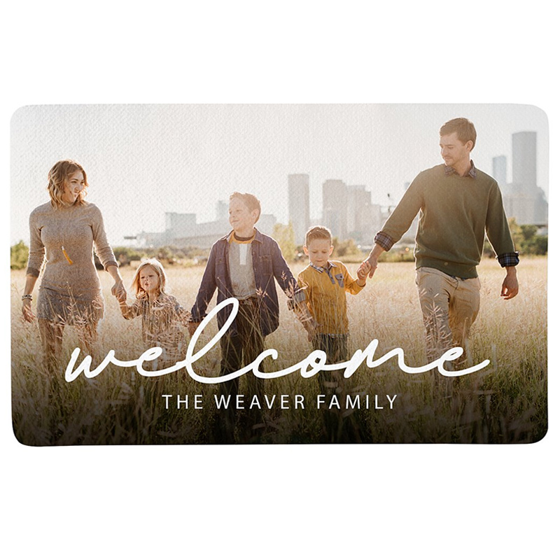 Personalized Welcome Doormat Custom Photo and Family Name Rug Perfect Housewarming Gift for New Home Unique Entryway Decor Durable Indoor Outdoor Mat