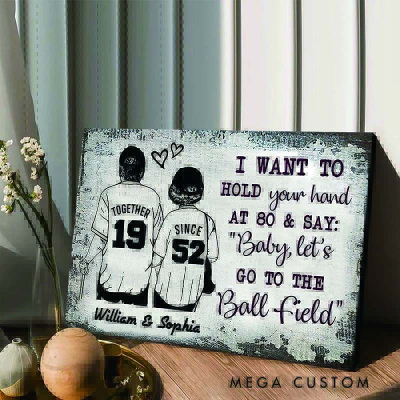 Personalized Baseball Double Canvas and Poster Customizable with Name and Number