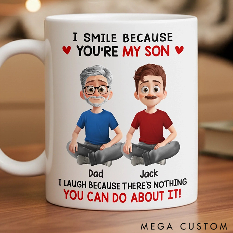Personalized Love Served Daily Mug Gift for For Mom Dad Son
