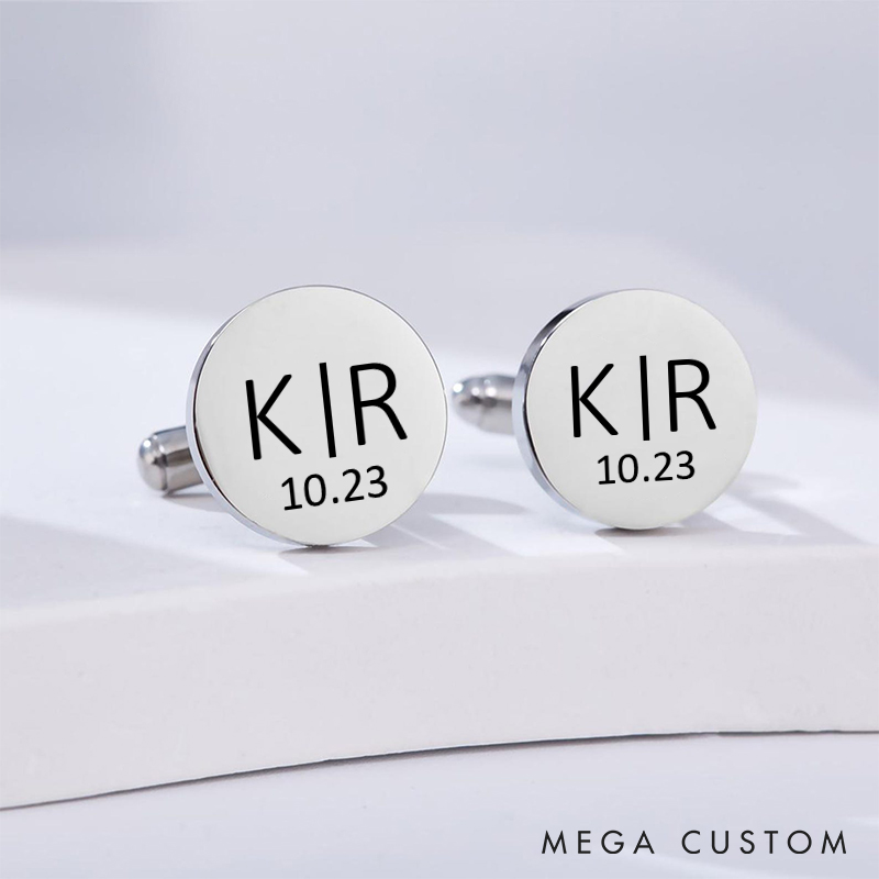 Personalized Groomsman Cufflinks Custom Wedding Party Accessories Gifts for Groom Groomsmen Engraved Cufflinks Best Man Bachelor Gift