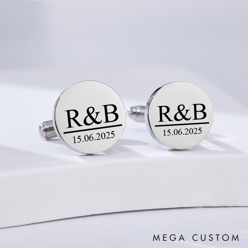 Personalized Groom Cufflinks Custom Wedding Party Cufflinks for Groom Engraved Cufflinks for Men Best Man Bachelor Gift